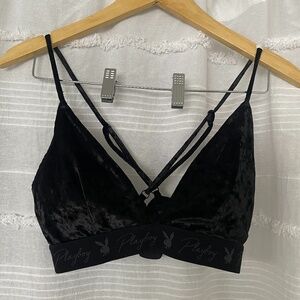 3/$10 SALE Black Playboy Bralette Lounge Set NWOT (Bra and Shorts)